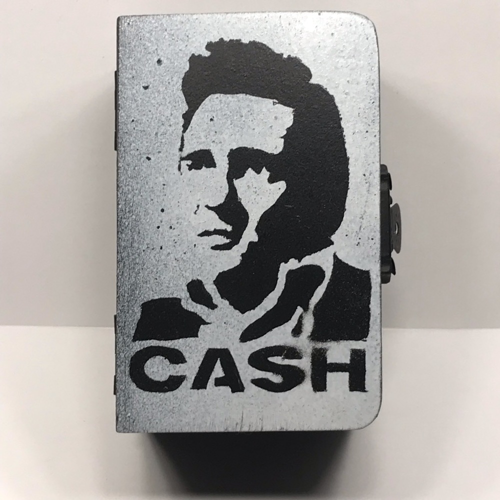⚡️Johnny Cash inspired distressed graffiti Rocker Box Mini 4”x2.5” for love-… - Picture 8 of 8